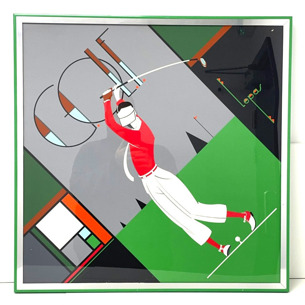 "GOLF" by Charles Lepas - Framed Lithograph Print