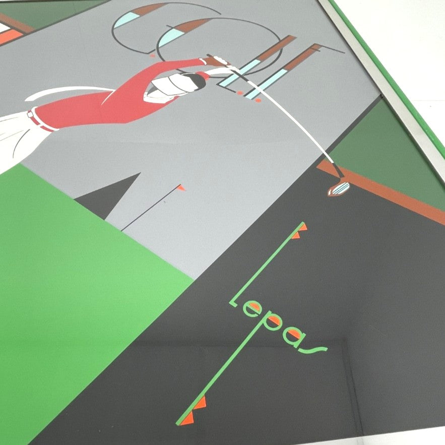 "GOLF" by Charles Lepas - Framed Lithograph Print
