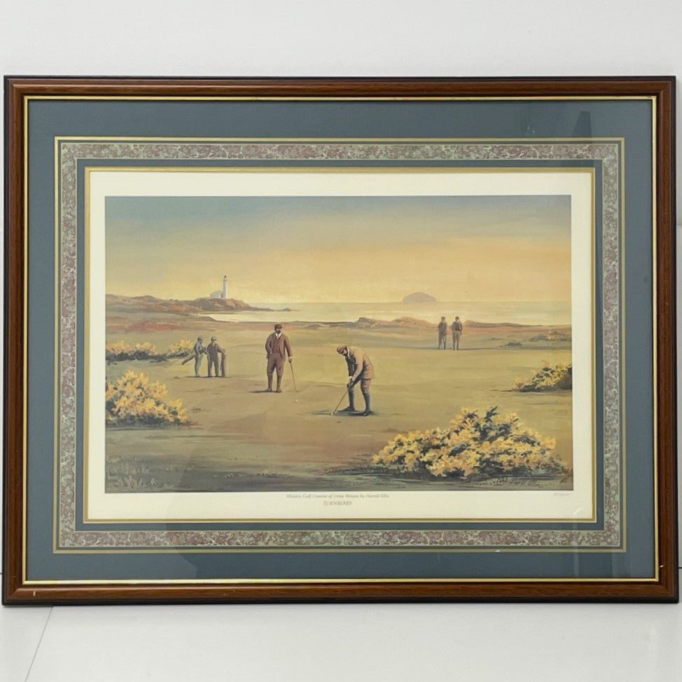 Framed Print - "TURNBERRY" - "Historic Golf Courses of Great Britain" by Harold Ellis