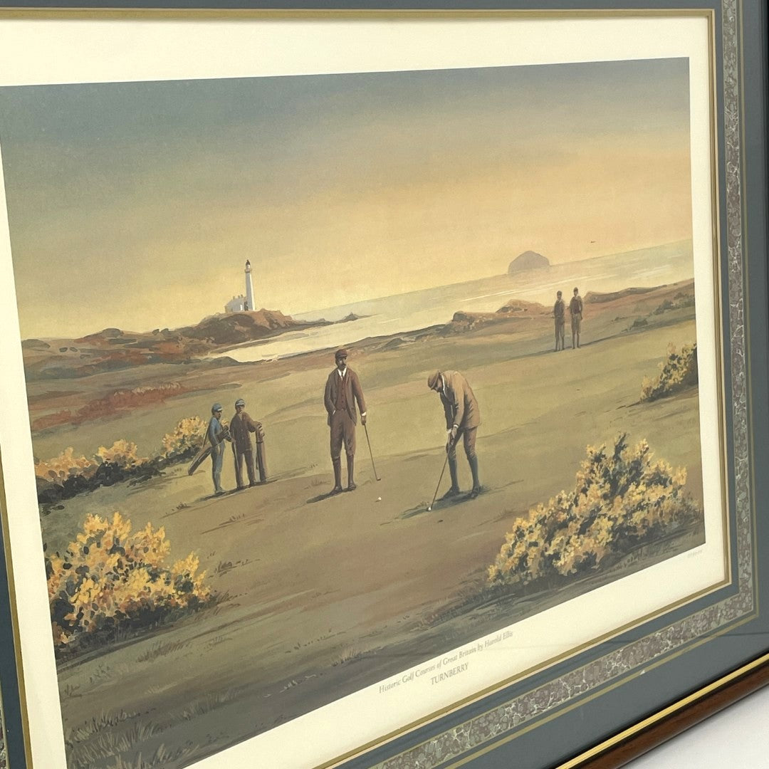Framed Print - "TURNBERRY" - "Historic Golf Courses of Great Britain" by Harold Ellis