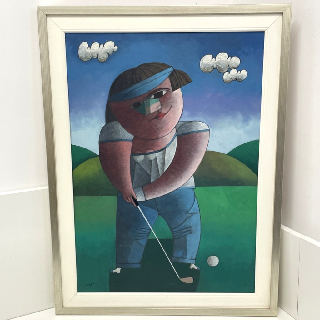 Original Painting - "LA GOLFISTA" by Inos Corradin