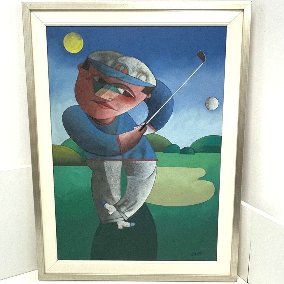 Original Painting - "IL GIOCATORE DI GOLF" by Inos Corradin