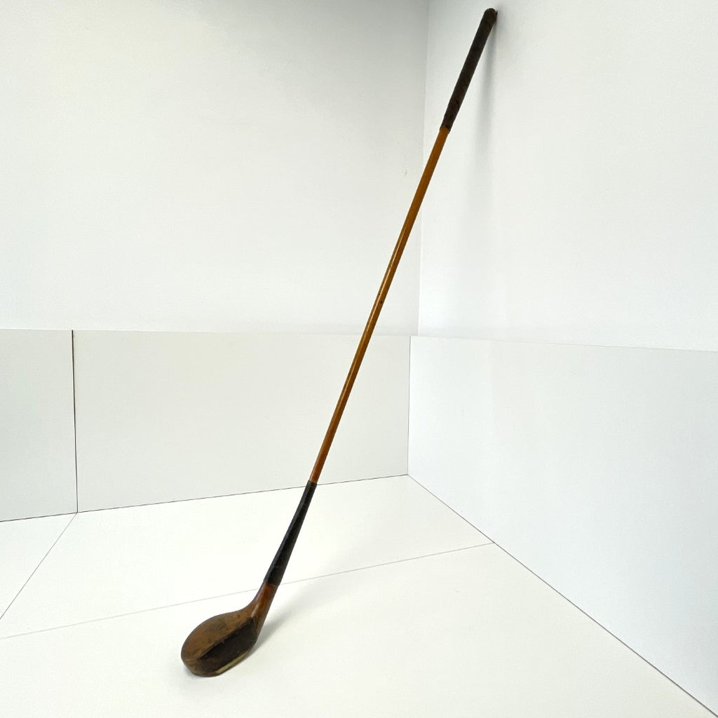 R FORGAN & SON - Hickory Scare-Head Leather Face Brassie - c1890