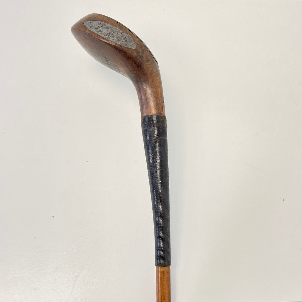 R FORGAN & SON - Hickory Scare-Head Leather Face Brassie - c1890