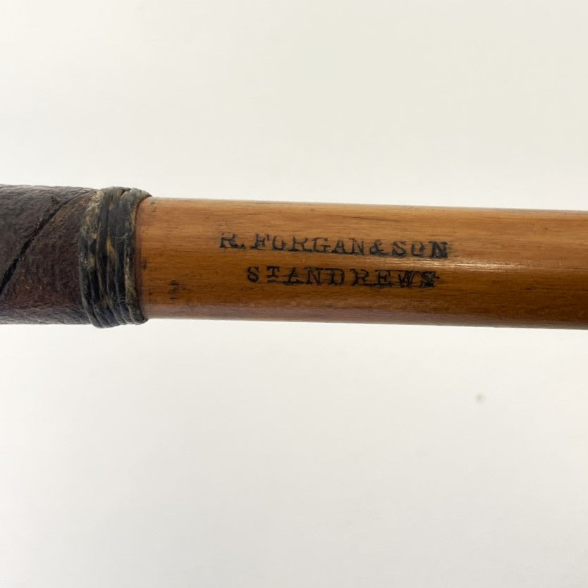 R FORGAN & SON - Hickory Scare-Head Leather Face Brassie - c1890