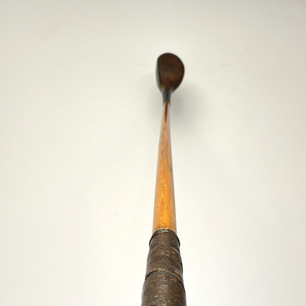 R FORGAN & SON - Hickory Scare-Head Leather Face Brassie - c1890