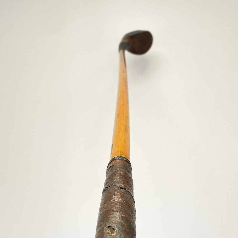R FORGAN & SON - Hickory Scare-Head Leather Face Brassie - c1890