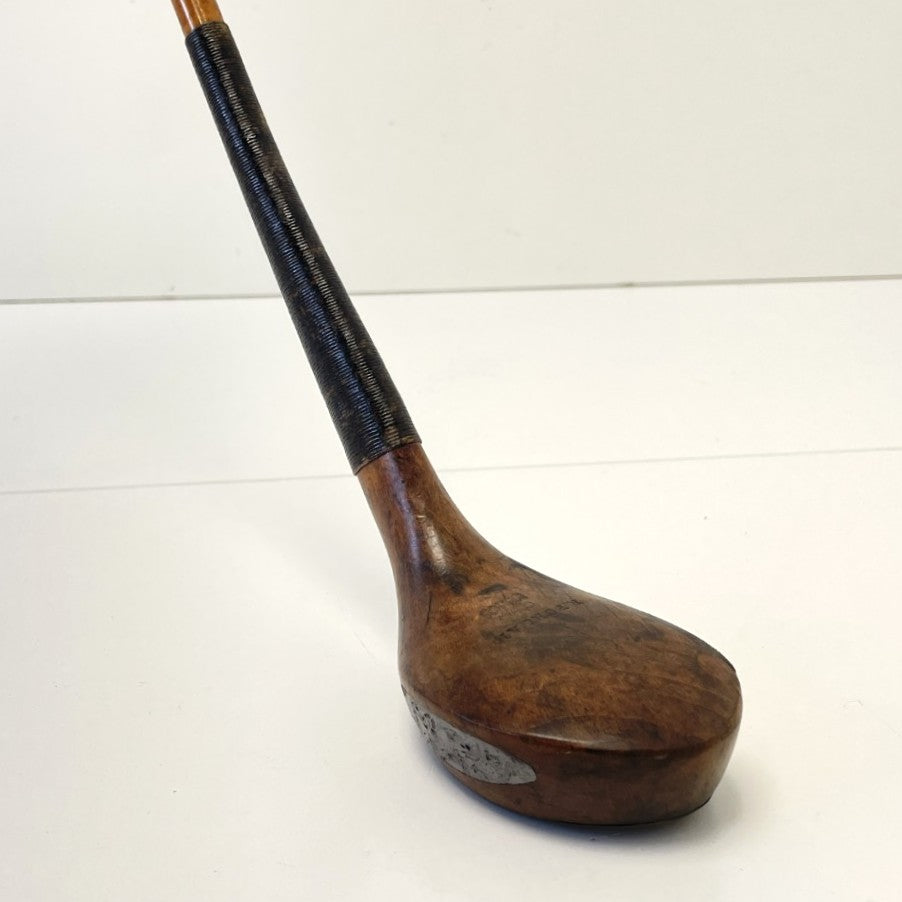 R FORGAN & SON - Hickory Scare-Head Leather Face Brassie - c1890