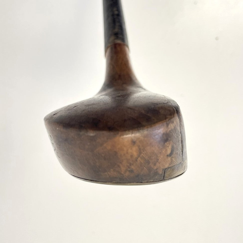 R FORGAN & SON - Hickory Scare-Head Leather Face Brassie - c1890